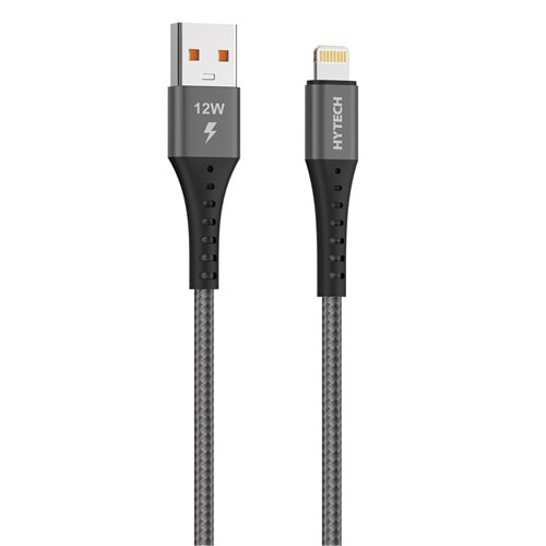 Hytech HY-X331 1m 2.4A Lightning Koyu Gri Data + Şarj Kablosu