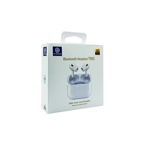 Yk desıgn YK7 Pro Yeni Nesil Beyaz Bluetooth Kulaklık