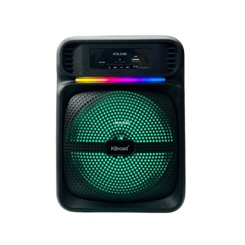KTS-2168 Kablosuz Mikrofonlu Ledli Bluetooth Speaker Usb-Tf-Fm