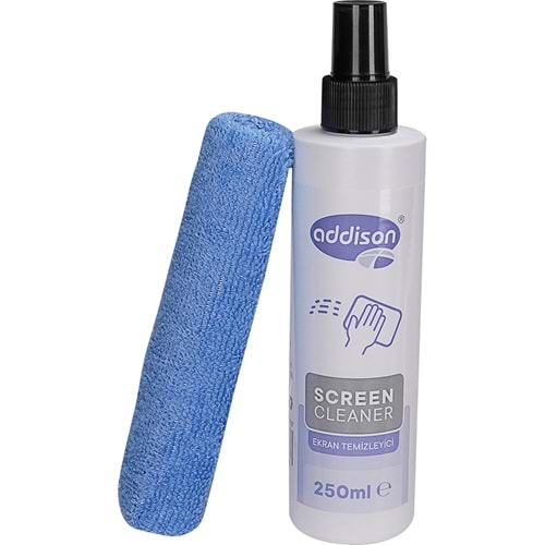 Addison 300871 Ekran Temizleyici Sprey 250ml + Mikrofiber Bez