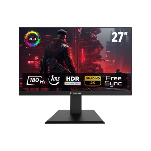 Rampage MIRACLE MC27RQ180 27'' 180Hz 1ms Fast IPS QHD 2K HDR Freesync Pivot PC Flat Oyuncu Monitörü