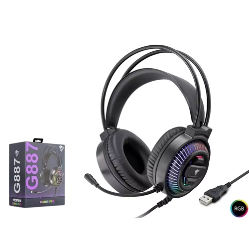 MOFAN G887 Surround Gaming Kulaklık USB 7.1 RGB - Siyah