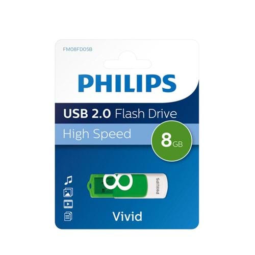 Philips Vivid 8 GB Yüksek Hızlı USB 2.0 Flash Bellek