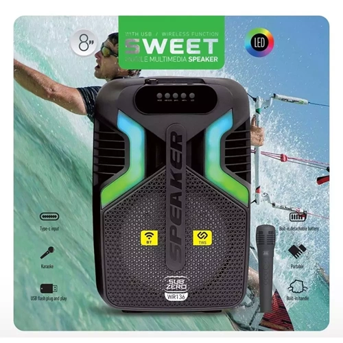 Subzero WR136 RGB Bluetooth/Usb/Sd (TWS Özelliği) Müzik Kutusu