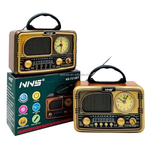 Tastech NNS NS-7212BT Usb/Sd Mp3 Çalar Bluetooth Şarjlı Nostaljik Radyo