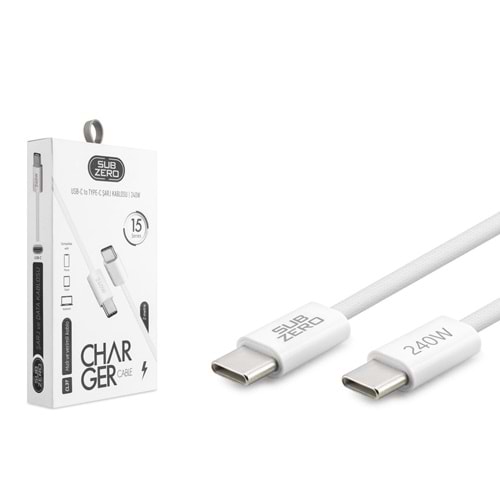 Subzero CL37 240W 2metre İphone15 Type-c To Type-C Pd Şarj Kablosu Örgülü