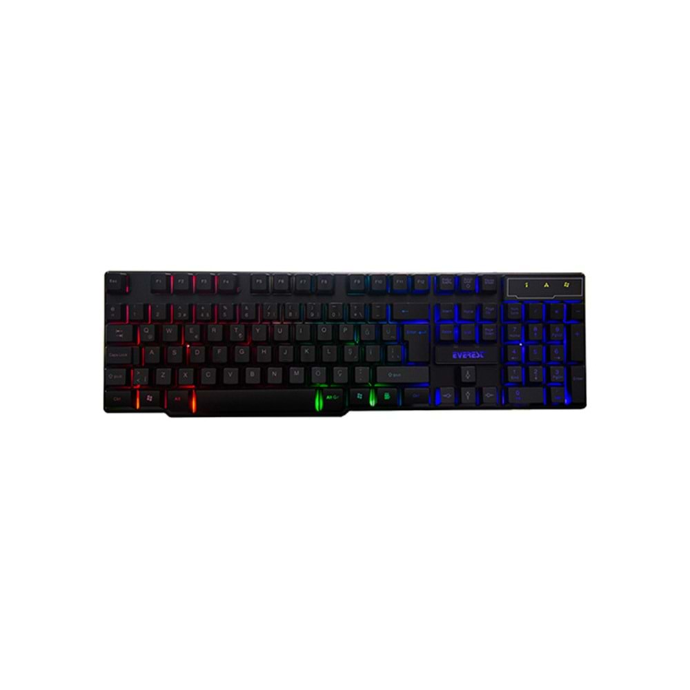 Everest Kb-188 Borealis Siyah Usb Gökkuşağı Aydınlatmalı Q Gaming Oyuncu