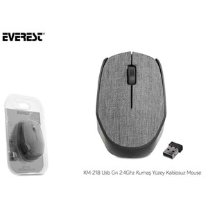 Everest Km-218 Usb Gri 2.4Ghz Kumaş Yüzey Kablosuz Mouse