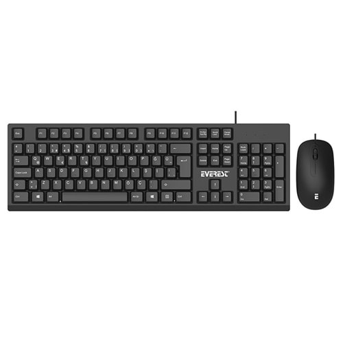 Everest Km-615 Siyah Kabolu Q Multimedia Klavye + Mouse Set