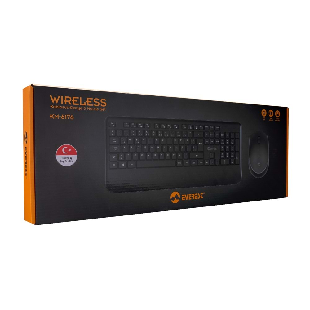 Everest Km-6176 Offıcal Siyah Kablosuz Combo Q Multimedia Klavye + Mouse S
