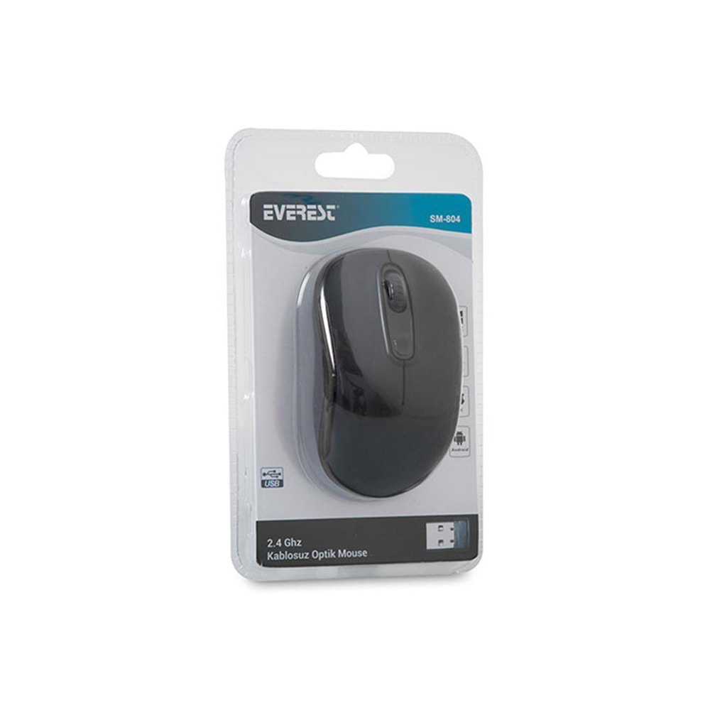 Everest Sm-804 Usb Siyah 800/1200/1600Dpi Kablosuz Mouse