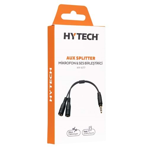 Hytech Hy-X77 Siyah Audio + Mic To 3,5Mm 0.15M Kulaklık Çevirici