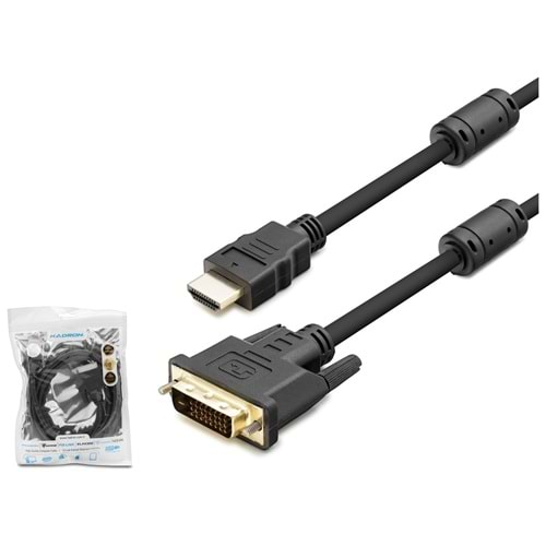 Hadron HDX7752(4115)Kablo DVI To HDMI 1,8 Mt Pvc