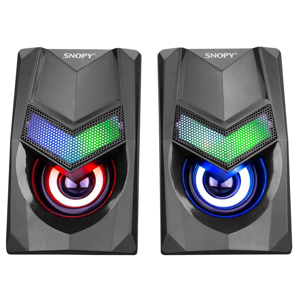 Snopy SN-X25 2.0 Multimedia RGB Işıklı 3W*2 Siyah USB Speaker