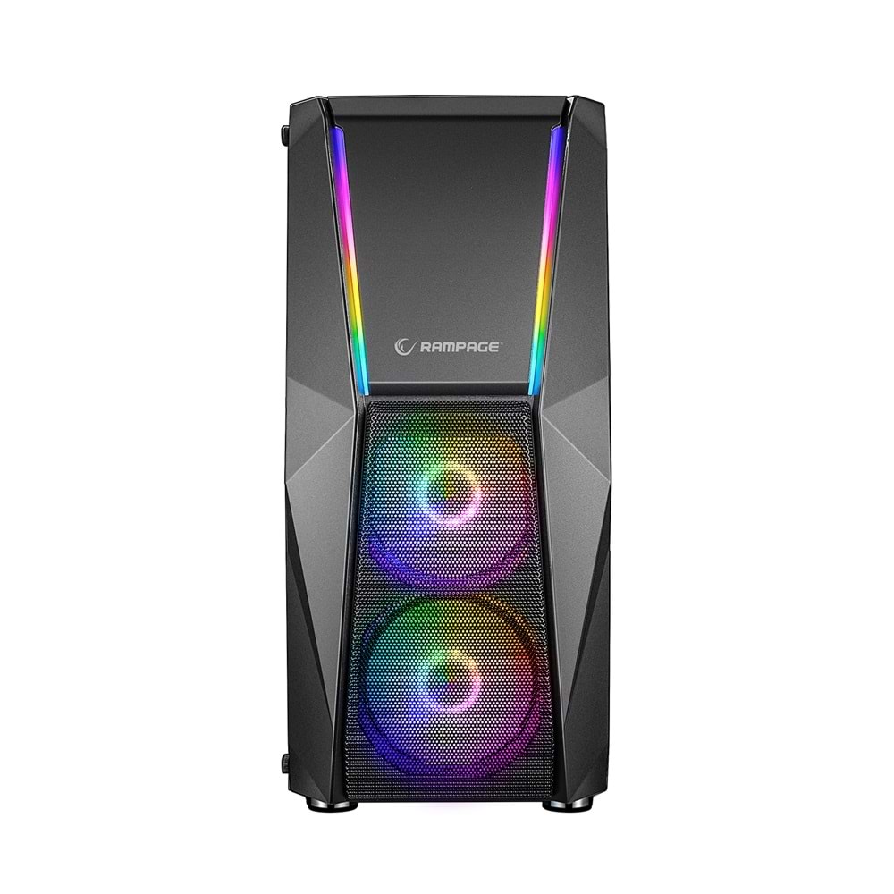 Rampage X-FORCE 3*RGB Fanlı Tempered Camlı Gaming Oyuncu Kasası