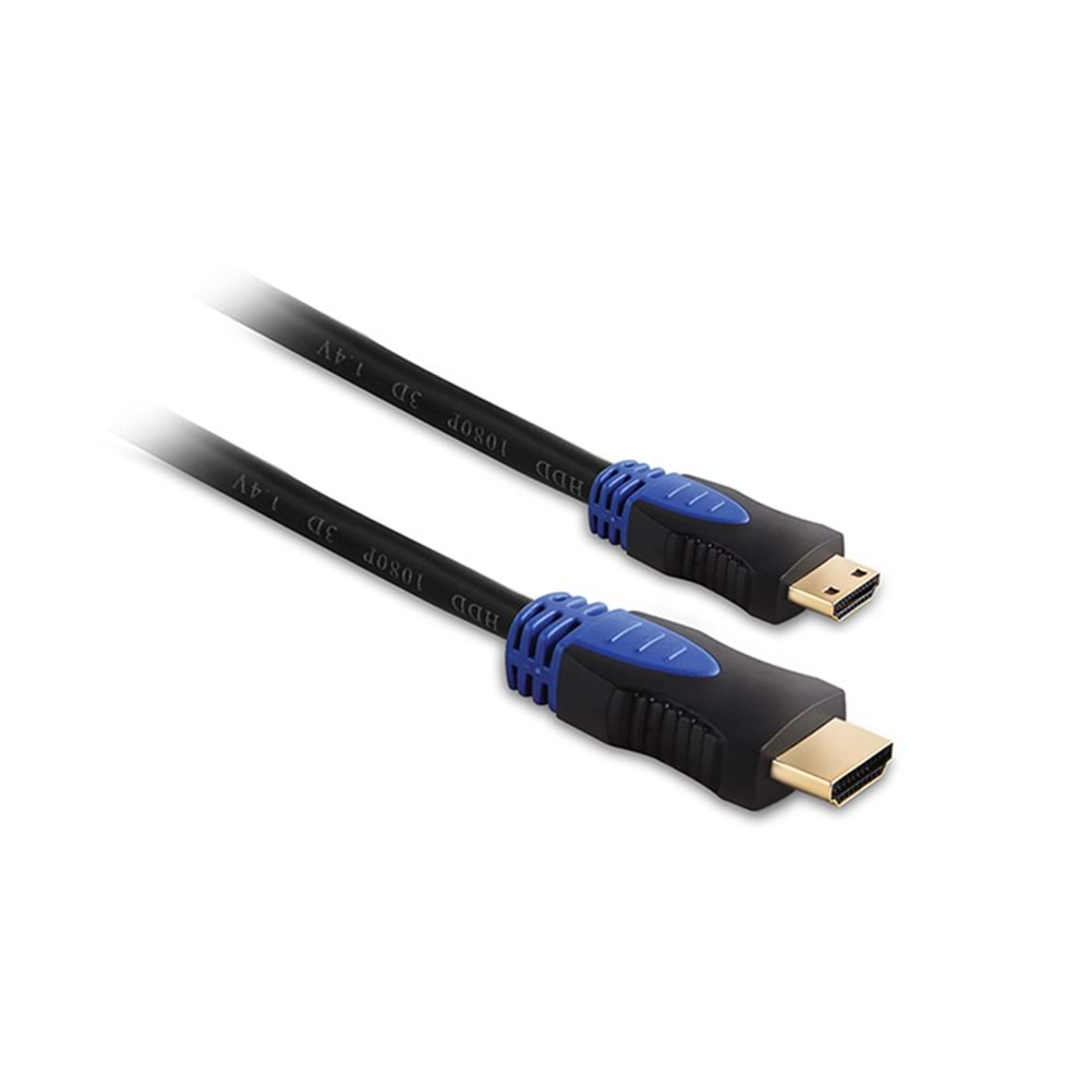 S-Link SLX-910 HDMI TO Mini HDMI 1.5m Altın Uçlu 24K + Kor.Kılıf 1.4 Ver. 3D Kablo