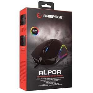 Rampage SMX-G65 ALPOR Usb 7 Tuşlu 7200dpi RGB Ledli Gaming Oyuncu Mouse