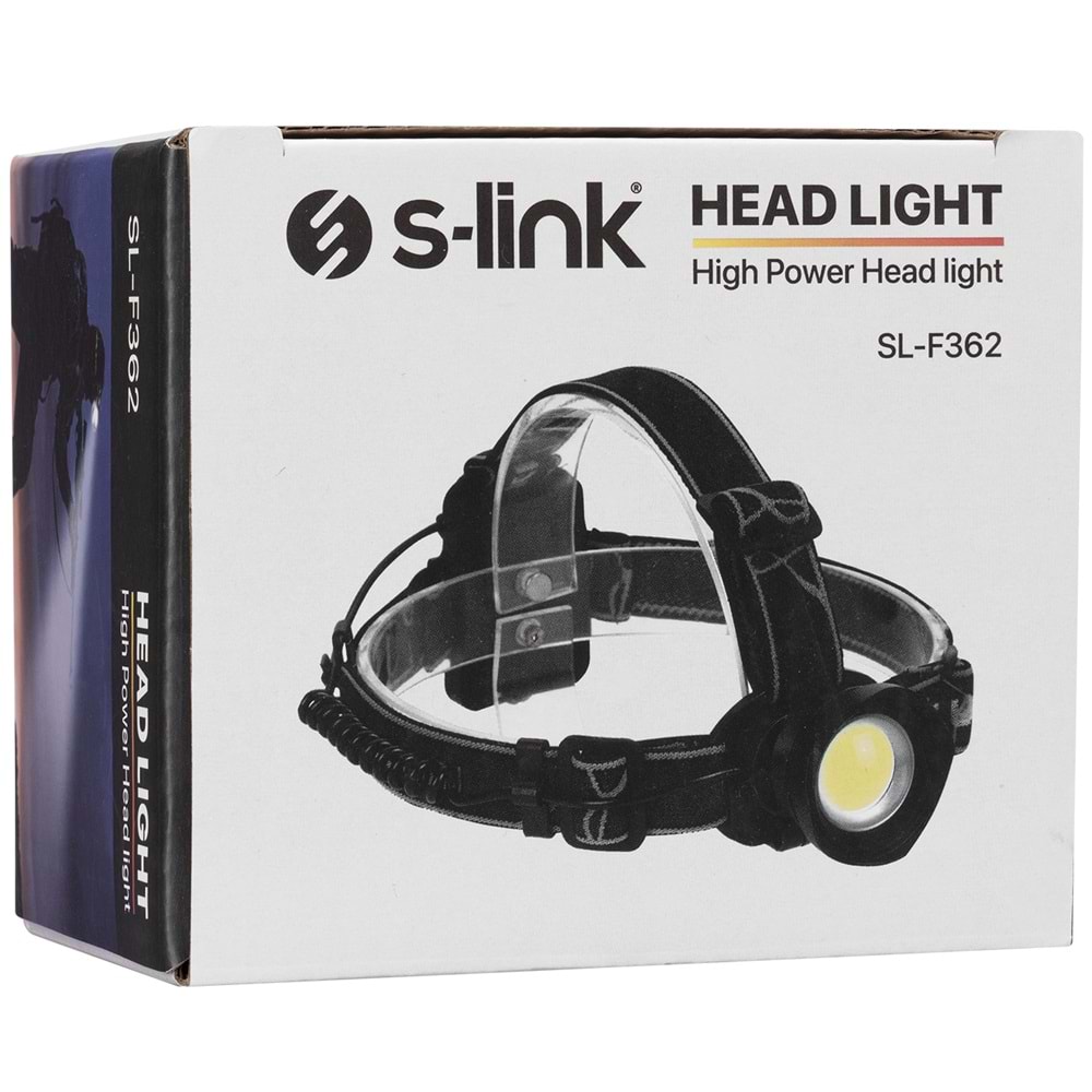 S-link SL-F362 5W Cob Led Pilli Işık Ayarlı ve Modlu Kafa Lambası
