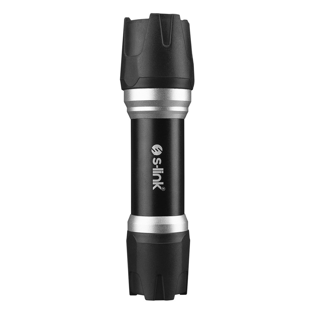 S-link SL-F855 3W Led Pilli Alt ve Üstünde Kauçuk Korumalı Led El Feneri