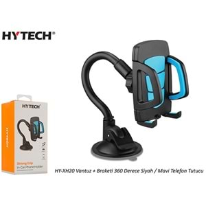 HYTECH HY-XH20 Vantuz + Braketi 360 Derece Siyah-Gri Telefon Tutucu