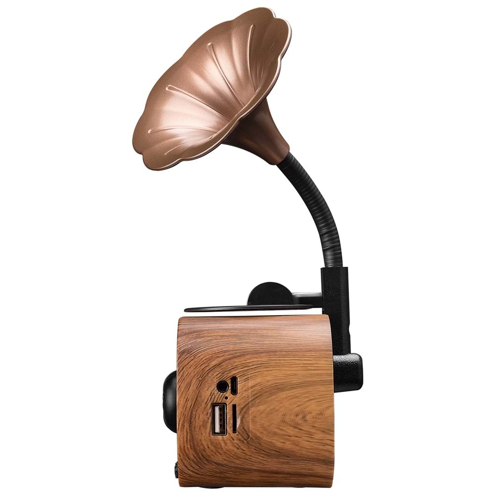 Mikado MN-S19 Ahşap Usb+Aux+Tf Kart+Bluetooth Klasik RETRO GRAMOFON Müzik Kutusu