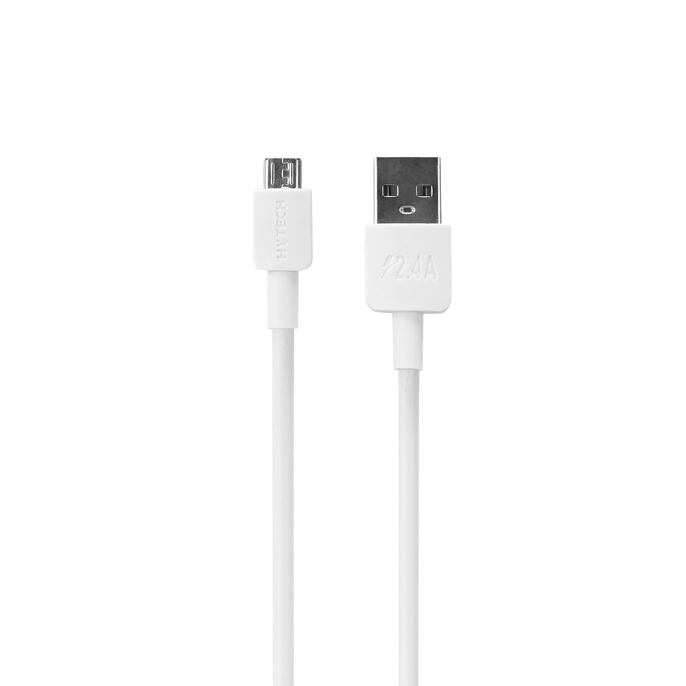 Hytech HY-X42 MicroUSB Kablolu 3.4A Hızlı Şarj 2 USB Beyaz Araç Şarj Cihazı