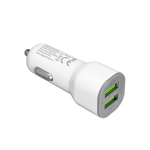 Hytech HY-X40 3.4A Hızlı Şarj 2 USB Beyaz Araç Şarj Cihazı