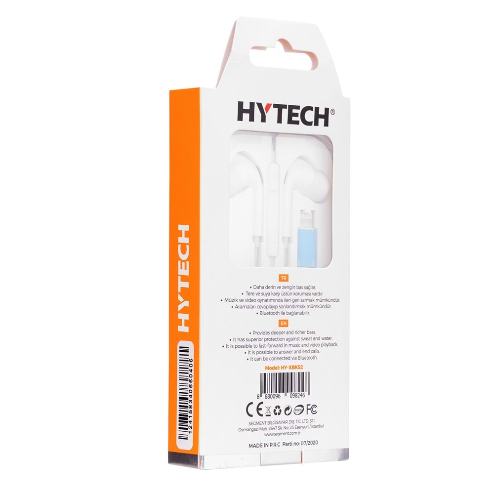 Hytech HY-XBK52 Beyaz Bluetooth Kulak içi Mikrofonlu Kulaklık