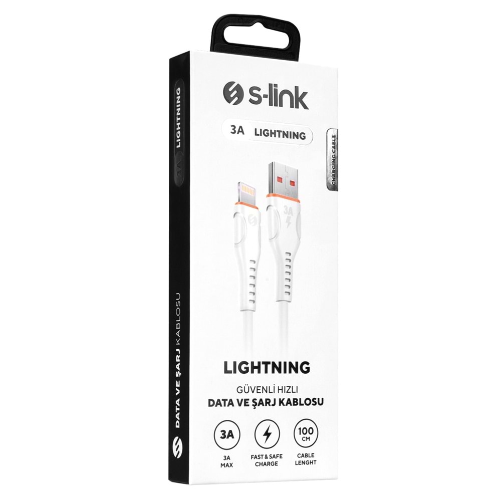 S-link SL-X242 1M 15W 3A Lightning Güvenli Hızlı Data + Sarj Kablosu