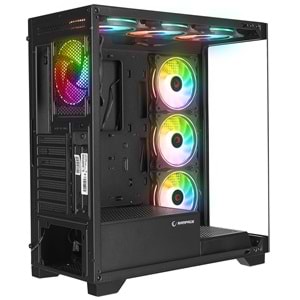 Rampage HYDRA V3 BLACK Temperli Camlı Siyah 7*12cm RGB Fan ATX Mid-T Exclusive Gaming Oyuncu Kasası