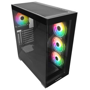 Rampage HYDRA V3 BLACK Temperli Camlı Siyah 7*12cm RGB Fan ATX Mid-T Exclusive Gaming Oyuncu Kasası