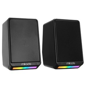 Mikado MD-178 2.0 3W*2 Siyah RGB Aydınlatmalı USB + 3.5mm USB 5V Speaker Hoparlör