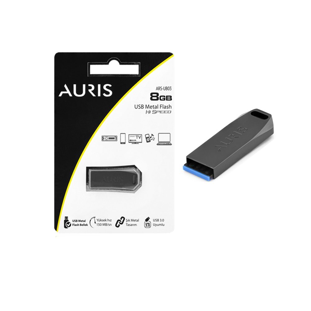 Aurıs 8 Gb Metal 3.0 Flash Bellek