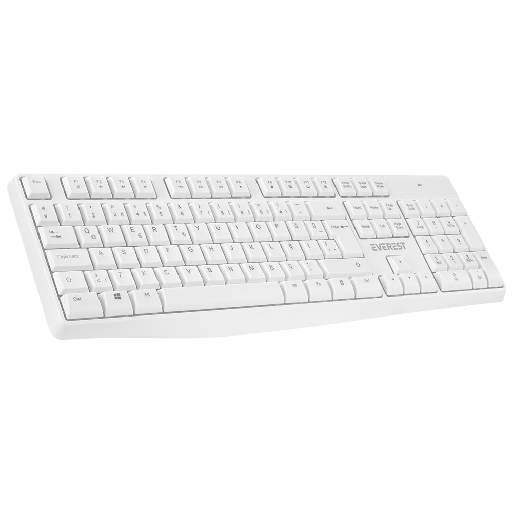 Everest Km-7500 Beyaz Kablosuz Q Multimedia Klavye + Mouse Set