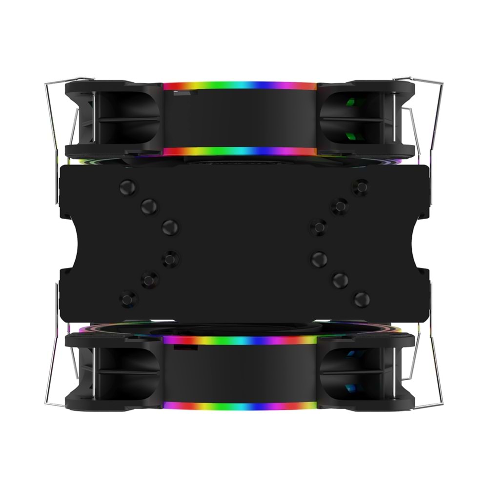 Rampage ICED120-RGB 42.5CFM 2000RPM Çift 12cm AMD/Intel LGA1200 Uyumlu S-RGB Hava Soğutmalı CPU Fan