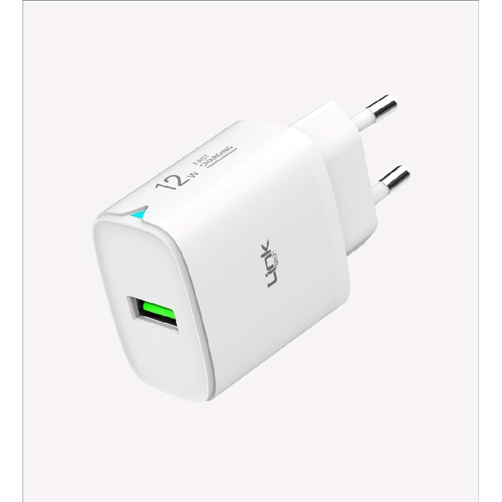 Link Tech C302 Beyaz Safe 12W Lightning Kablolu Hızlı Şarj