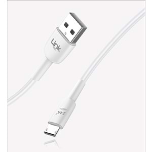 Link Tech K600 Beyaz Safe Fast 1m 2.4A Mikro USB Şarj Kablosu