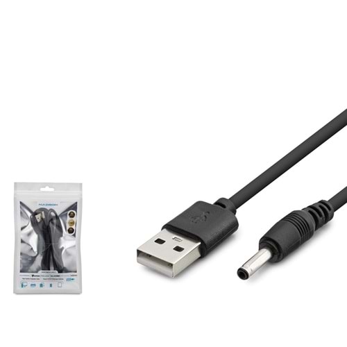 HADRON HDX1321 TABLET ŞARJ KABLOSU USB TO (3.5*1.35) 1.5M SİYAH