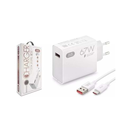 Subzero SG51 67W+6A Type-C Kablolu Turbo Ev Tipi Şarj Aleti Salise Gösterir