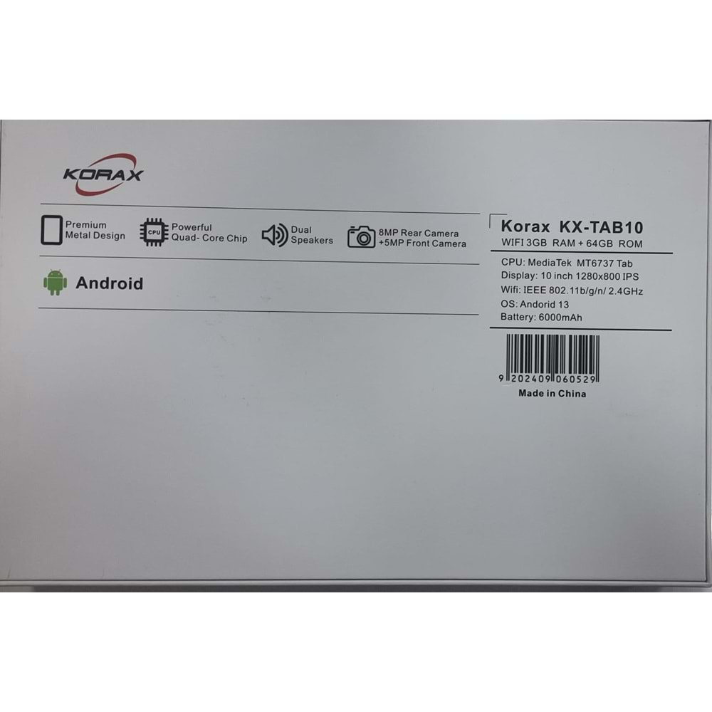 Korax KX-TAB10 10 inç Tablet