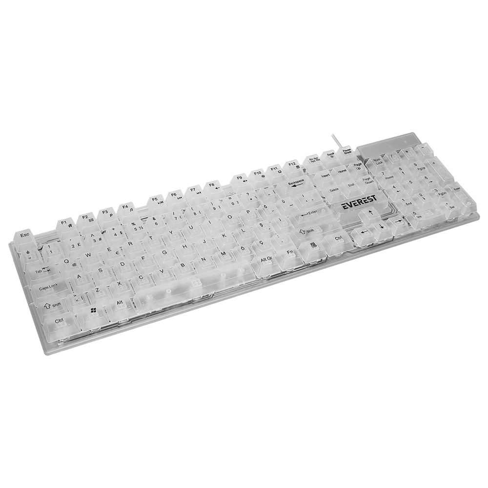 Everest KB-24 Beyaz Rainbow Q Membrane Oyuncu Klavyesi