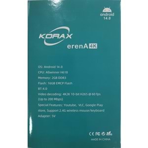 Korax Erena IP TV Hd Uydu 2Gb Ram 16Gb Hafıza