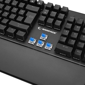 Rampage KB-R86 UMBRA Siyah USB Rainbow Aydınlatmalı Blue Switch Mekanik Gaming Oyuncu Klavye