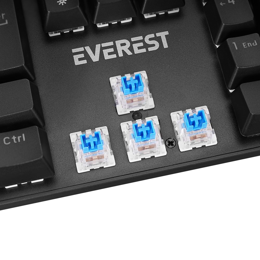 Everest KB-MK1 Lumos Siyah USB Rainbow Aydınlatmalı Blue Switch Full Anti-Ghosting Mekanik Gaming Oyuncu Klavye