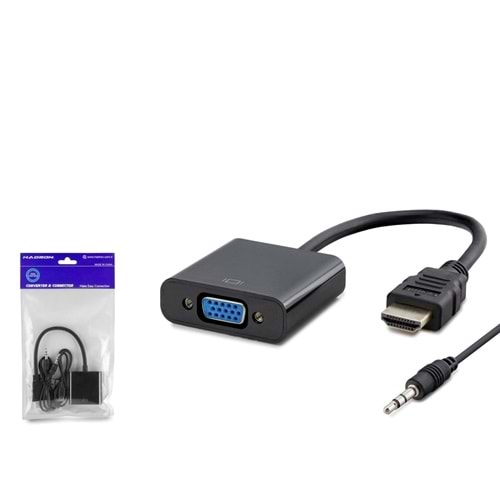 HADRON HDX7806 HDMI TO VGA ÇEVİRİCİ+AUDIO PS4 5V GÜÇ GİRİŞLİ 1080P