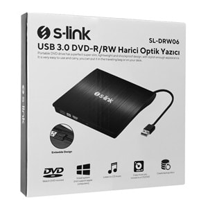S-link SL-DRW06 USB 3.0 DVD-R/CD-R/RW Harici Optik Yazıcı
