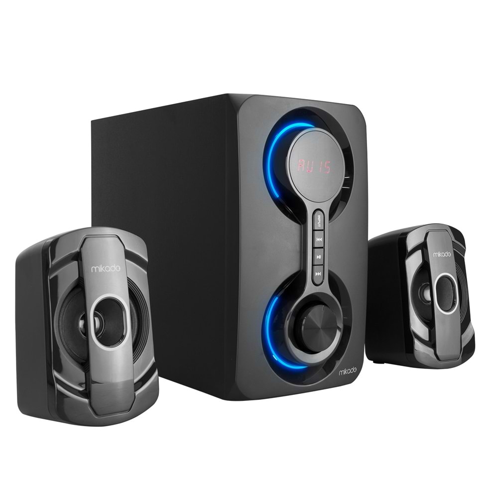 Mikado MD-221BT 2+1 40W Siyah Multimedya FM/BT/SD/USB Speaker Hoparlör