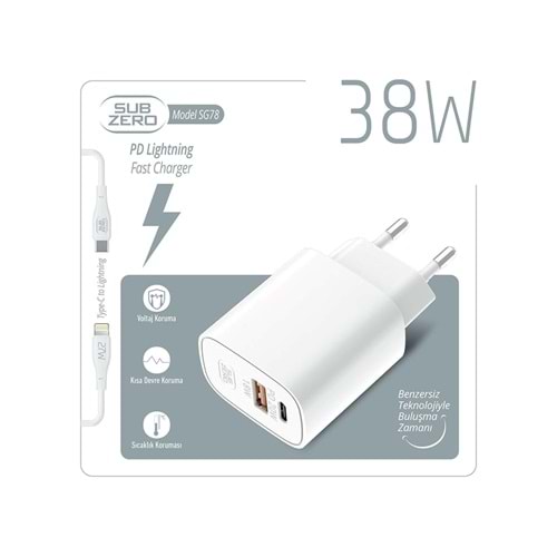 Subzero SG78 38W Usb/Pd Girişili Ligtning Fast Şarj Aleti