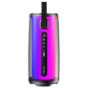 Mikado MD-17BT Capella Siyah 10W 1 RGB Mikrofonlu Transparan/Bt/TF Kart/Aux/Usb TWS 1800 mAh Bataryalı Speaker