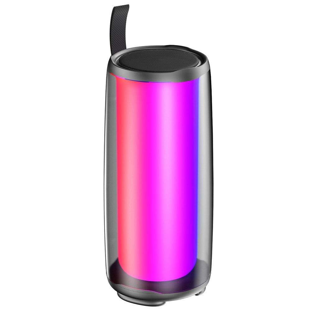 Mikado MD-17BT Capella Siyah 10W 1 RGB Mikrofonlu Transparan/Bt/TF Kart/Aux/Usb TWS 1800 mAh Bataryalı Speaker